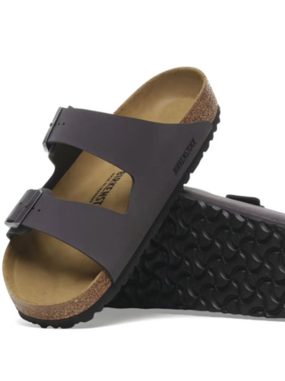 Birkenstock Arizona Velvet Gray Birko-Flor Narrow Width Sandals